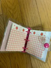 MINKYS-Mini cuaderno Kawaii de bolsillo, diario de hojas sueltas, libro de Agenda, regalo de cumpleaños, conjunto de papelería escolar coreana, 3 anillos
