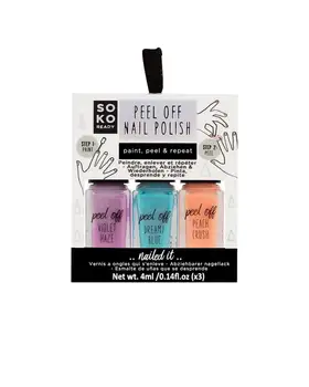 

OH K! PEEL OFF NAIL POLISH paint, peel & repeat x 3 colours 4 ml.