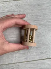 De Madera Juguetes masticables para loro con Bell por aves loros de juguete sonajero juguetes para morder de hámster