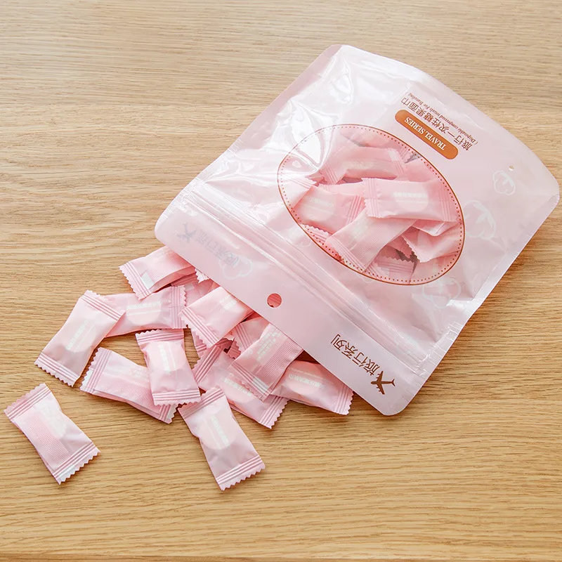 50pcs/lot Outdoor Travel Magic Compressed Disposable Towel Tablet Capsules Cloth Wipes Paper Tissue Mask