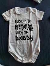 Body de manga corta para bebé recién nacido, mono de cuerpo completo con escucha de Metal con mi papá y mamá