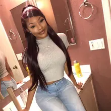 Topodmido rojo oscuro 99j Color frente de encaje pelucas con minimechones 13x4 recto pelucas de cabello humano Remy peruano Cierre de encaje de pelo peluca