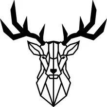 Туалист голова оленя металлическая настенная живопись