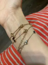 JeeMango de acero inoxidable Flor de cristal CZ colgante de planta pulseras para las mujeres cadena de oro rosa y pulsera de enlace pulsera JB19114