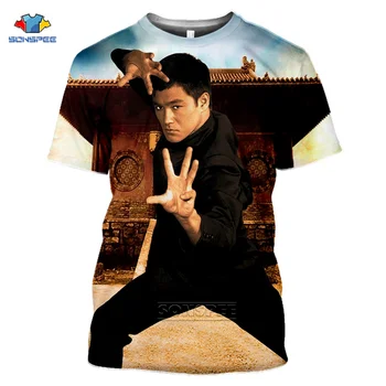 

SONSPEE Gung Fu King Bruce Lee T Shirt Women Men 3d Print Summer Fashion Sport T-shirts Jeet Kune Founder Harajuku TShirt Homme
