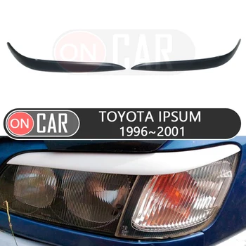 

For Toyota Ipsum 1996-2001 eyebrows headlights eyelids car styling trim stickers cover brows eyelids trims decoration