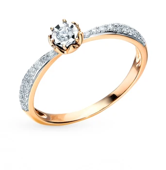 

Gold ring with diamonds sunlight sample 585