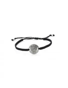 

Silver bracelet macrame black Veneer Girl