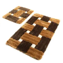 Коврики для ванной нескользящие Противоскользящие коврики противоскользящие кофейные Piazza 2'Li набор 60X100 см-50X60 см