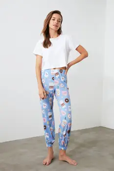 

Trendyol Coffee Printed Knitted Sleepwear Six THMAW21PJ0021