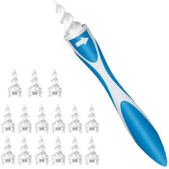 

Ear wax removal cleaner with spiral soft tip 16 Replaceable silicone tips for babies and adults