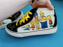 Zapatillas de lona con estampado de dibujos animados para hombre y mujer, zapatos vulcanizados de alta calidad para monopatín, primavera y verano