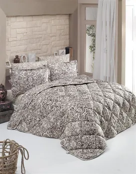 

Multi Color Quilt And Duvet Cover Set 100% Cotton Made Single Comfortable Sleep Set VERONA COFFEE