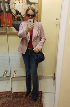 Houndstooth Blazer Jacket Buttons Classic Double-Breasted Womens High-Street Metal Newest