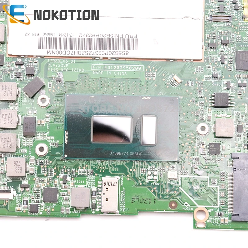 discount  NOKOTION 5B20P92372 431203950200 For Lenovo MB 3N81CG laptop motherboard SR3LA I5-8250U CPU full te