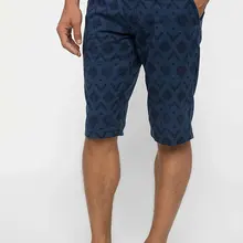 DeFacto мужские летние повседневные шорты, мужские Модные шорты с принтом, мужские темно-синие Бермуды, средняя талия, Shorts-I8225AZ18SM