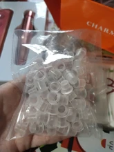 Tazas de tinta desechables de plástico para tatuaje, pigmento de maquillaje permanente, soporte claro tapa de recipiente, accesorio de tatuaje, 100 unidades, S/M/L
