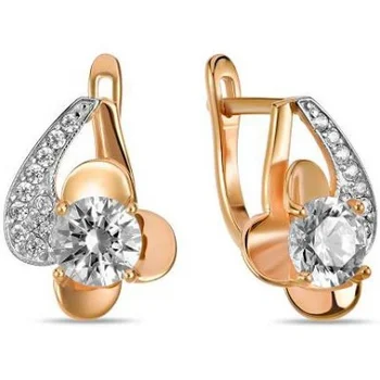 

Lucas gold earrings with Swarovski crystals and red gold cubic zirconia