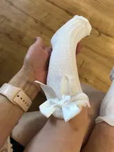 Calcetines de algodón con lazo para bebé y niña, medias transpirables antideslizantes para recién nacidos, calcetines de niñas bebé de 0 a 3 años, material barato