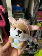 Nuevo estilo lindo Shiba Inu llavero peluche colgante pequeño chico de peluche juguetes de peluche animales de Navidad cumpleaños regalo