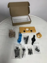 De aleación de Vertical Agujero de bolsillo Jig de la madera 6/8/10mm de perforación de madera Dowelling broca autoajustable guía Kit perforadora