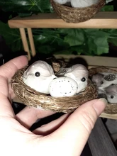 Cage-Set Nest Bird Gardening-Decoration Desktop-Ornament 9cm Simulation Photography-Props