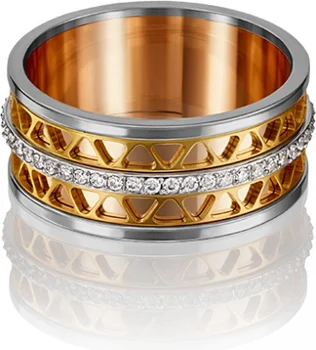 

Yuz platinum ring with cubic zirconia from combined gold