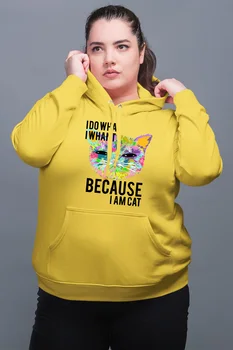 

Angemiel Wear Because I Kediyim Yellow Women 'S Hooded Sweatshirt