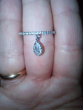 Colgante de gota de agua para mujer, anillos de circonita blanca para mujer, oro amarillo/Blanco/oro rosa lleno de cristal, joyería Bohemia