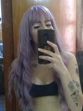 Wigs Bangs Afro Synthetic-Hair Cosplay Water-Wave Daily Party Black GEMMA White Blue