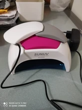 SUNUV SUN2C-Lámpara de uñas de 48W, secador de uñas UV SUN2 para secador de uñas de Gel, Sensor infrarrojo con almohadilla de silicona rosa para uso en salón