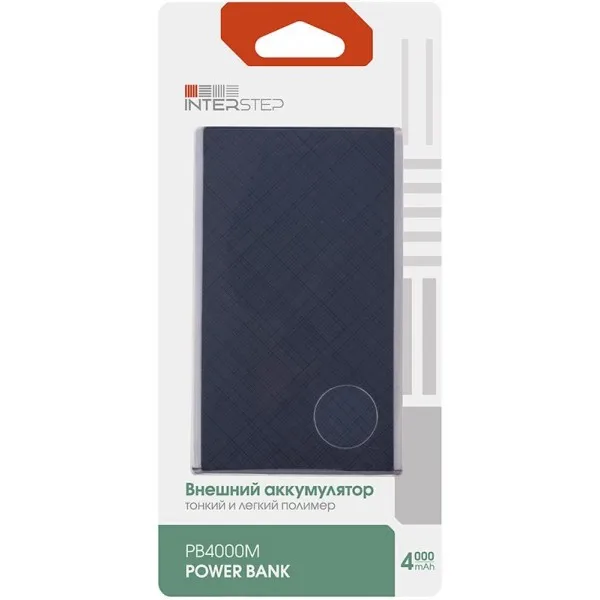 Interstep Внешний аккумулятор PB4000M microUSB Polymer BLUE