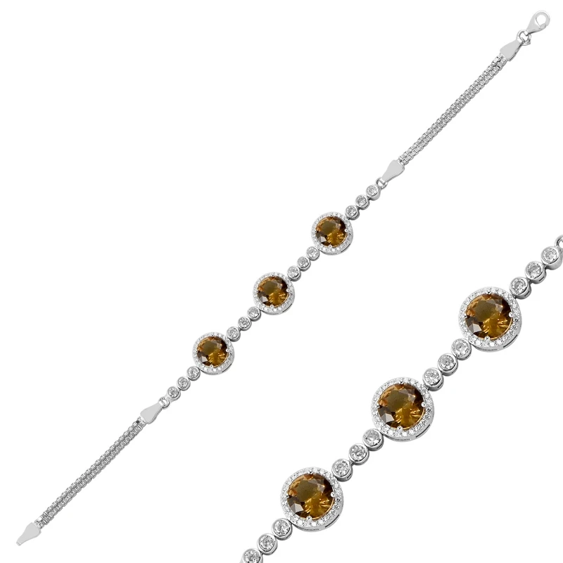 Серебряный 925 пробы Браслет из зултанита и циркония