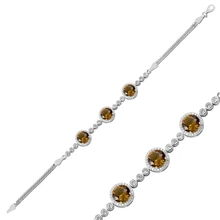 Серебряный 925 пробы Браслет из зултанита и циркония