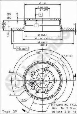 Диск Тормозной Задн Mercedes-Benz: S-Class 91-98 Brembo арт. 08.5725.10