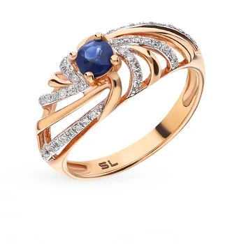 

Gold ring with diamonds sunlight sample 585