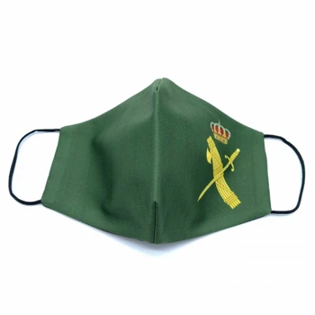 

Mask of the Guard Civil of color green fabric for adult, reusable and washable mask to introduce filter.