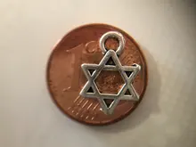 100 Uds Charms Star Of David Shield 13x10mm colgante antiguo ajuste, color plata tibetana Vintage, collar de pulsera DIY