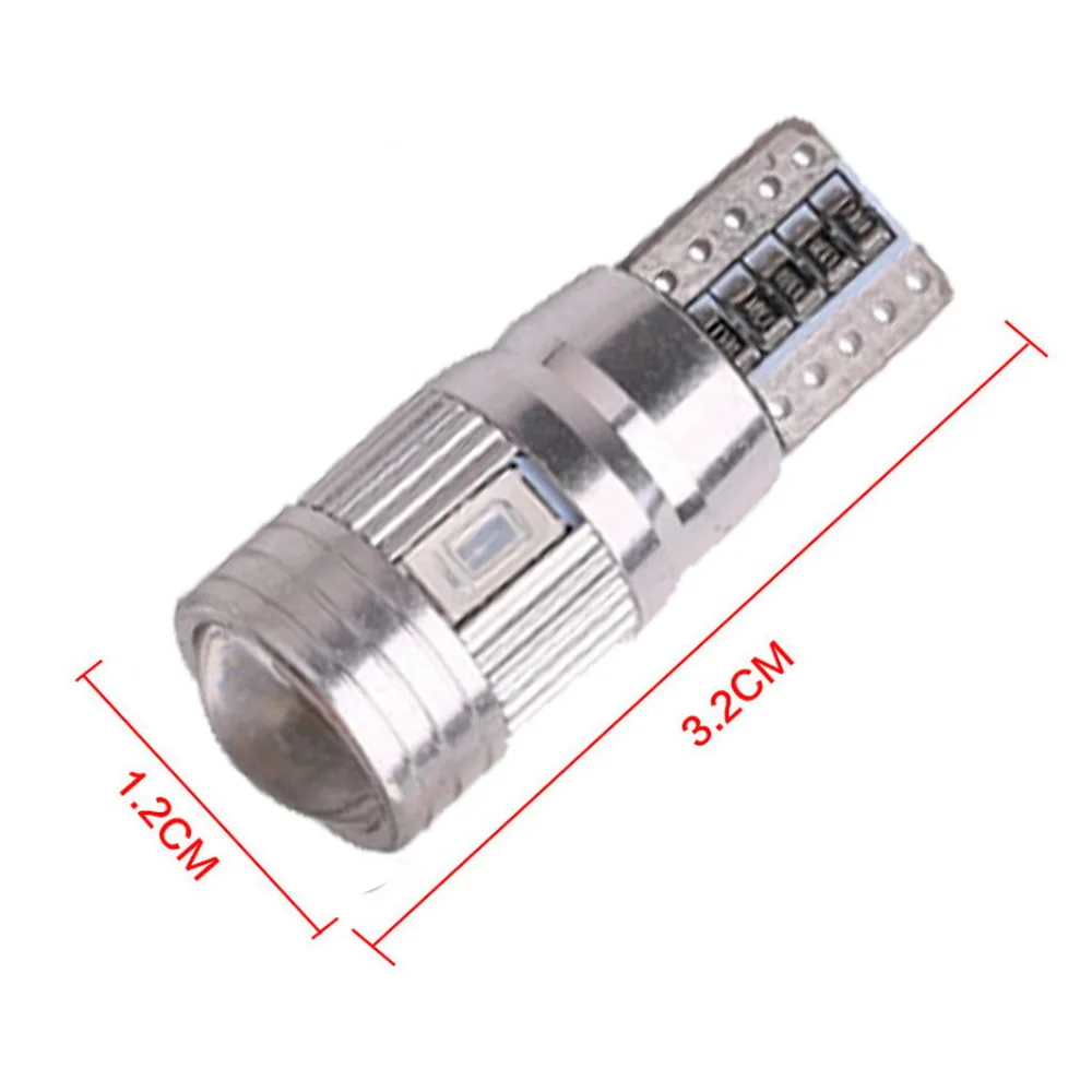 Белый свет/зеленый свет автомобиля T10-5630-6smd с объективом декодирование ширина лампы чтения света ходовые огни-4