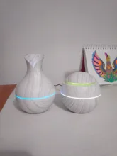 Aroma Diffuser Air-Humidifier 130ml Wood-Grain Ultrasonic White Led-Light Usb-Charge