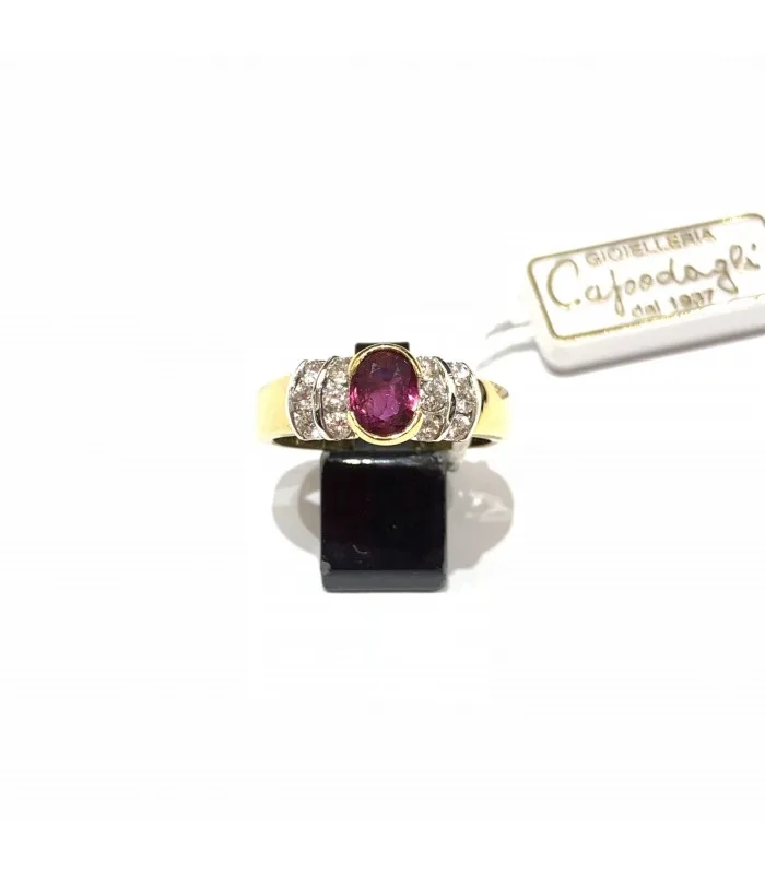 CAPODAGLI кольцо из желтого золота Рубин 0, 72CT и бриллиантами