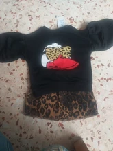 Oso líder chica vestido de invierno vestido de niña de dibujos animados patrón de leopardo niños ropa de manga larga princesa Vestidos de fiesta Vestidos