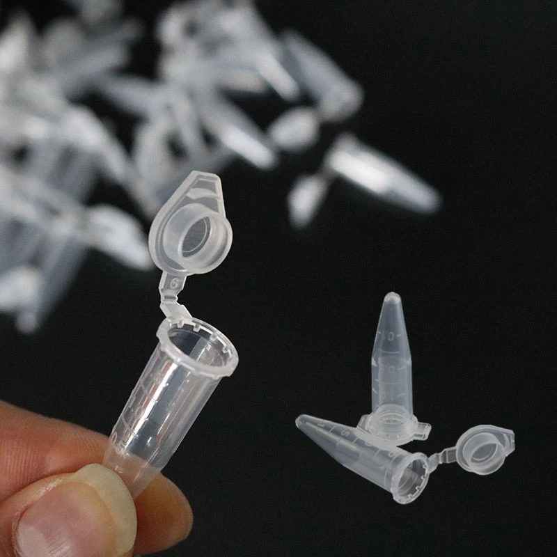 Micro 0.2-1.5 ml Centrifuge Tube Transparent Plastic Tube Container Scientific Laboratory Test Accessories Lid 50 test tubes plastic storage tubes