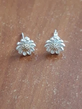 Pendientes de plata de ley 925 de moda pendientes con forma de Margarita pendientes para mujeres chica hipoalergénico de plata-joyería de Brincos VES6005
