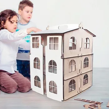 

DOLLHOUSE 5 in 1 трехэтажный self раскрашивания and decor