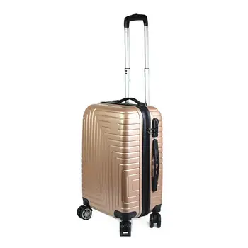 

OM HOME suitcase tote luggage cabin light resistant ABS 20 ''with 4 wheel castors Doubles rotating 55CM gold Tone