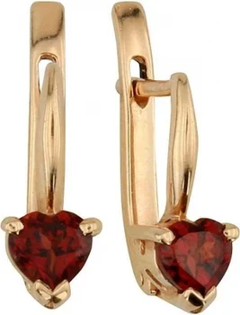 

Aloris heart earrings with 2 garnets in red gold