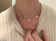 Gargantilla de mariposa Bohemia para mujer, collar de cadena de clavícula de Color dorado y plateado, joyería Chic para mujer 2020