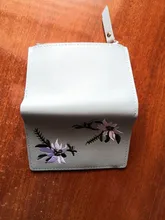 Billetera corta con estampado de flores para mujer, monedero pequeño con cremallera, tarjetero de cuero