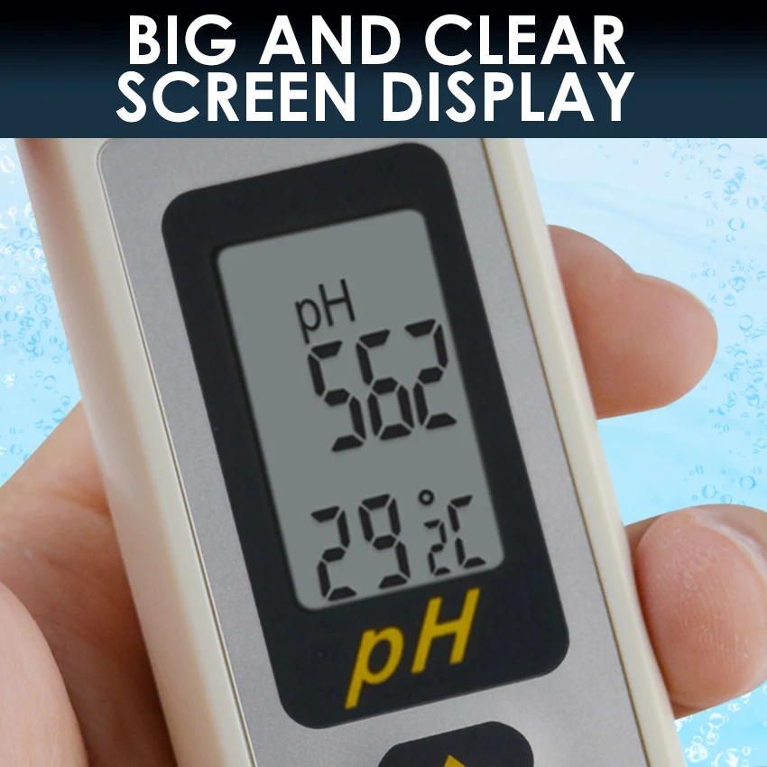 Цифровой измеритель pH и температуры 0,0-14,0 pH диапазон двойной дисплей IP65-IP67 водонепроницаемый и пылезащитный встроенный ATC высокая точность
